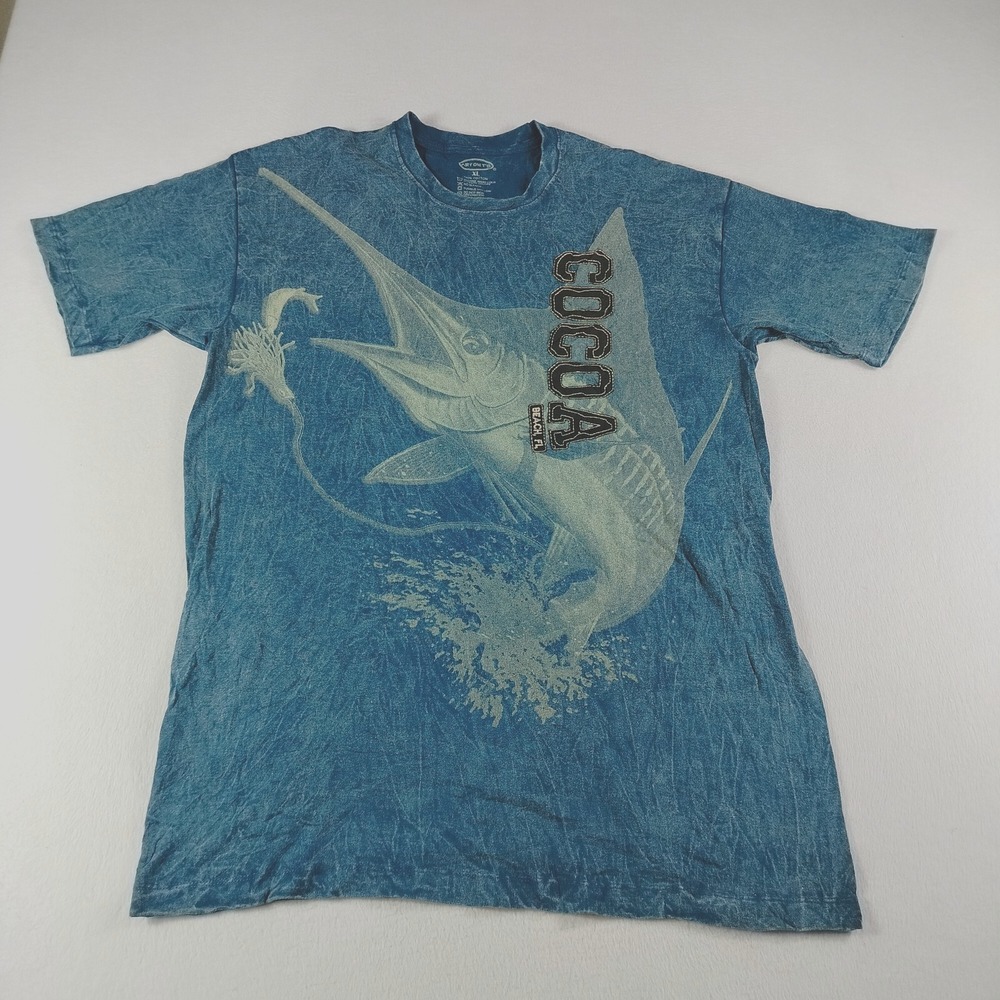 Art On T's T Shirt Mens Size XL Blue Tuna Fish Cocoa Beach Florida‎ Short Sleeve
